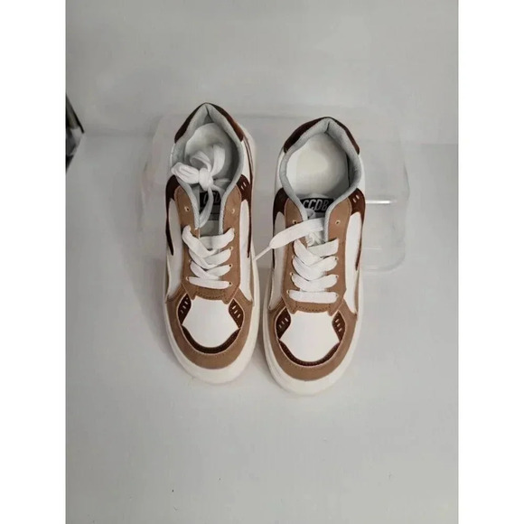 CCDB womens lace up brown white low top sneaker shoes size 7 Medium - Picture 7 of 7